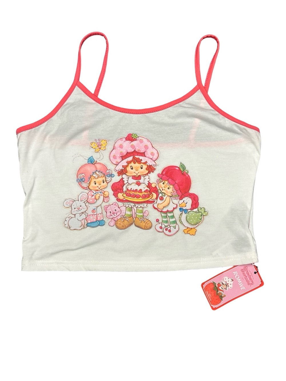 Strawberry shortcake and friends vintage inspired graphic cute ringer cami NWT L - Picture 2 of 7